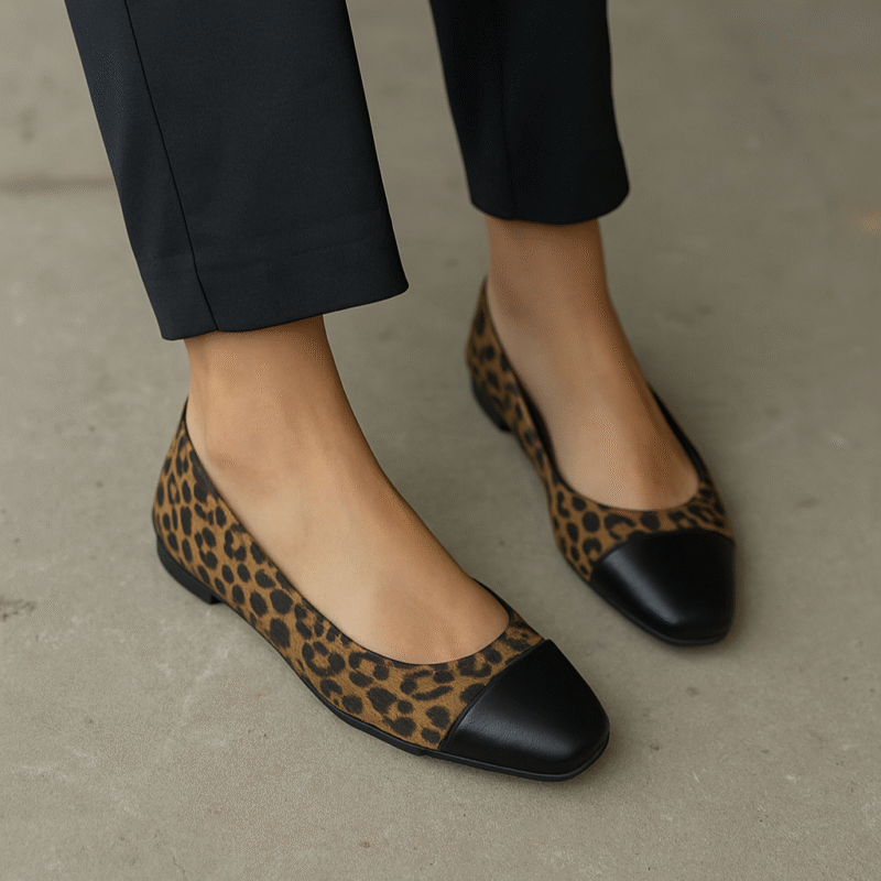 Lasocki Women's Leopard Print Leather Pumps – 100% Genuine Leather